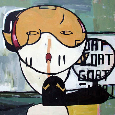 acrylic and oil on canvas