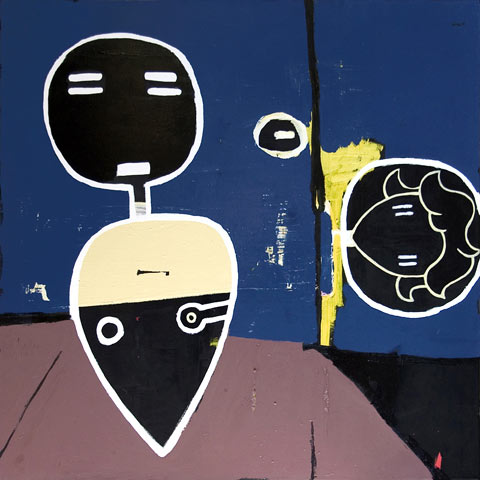 acrylic, oil and enamel on canvas